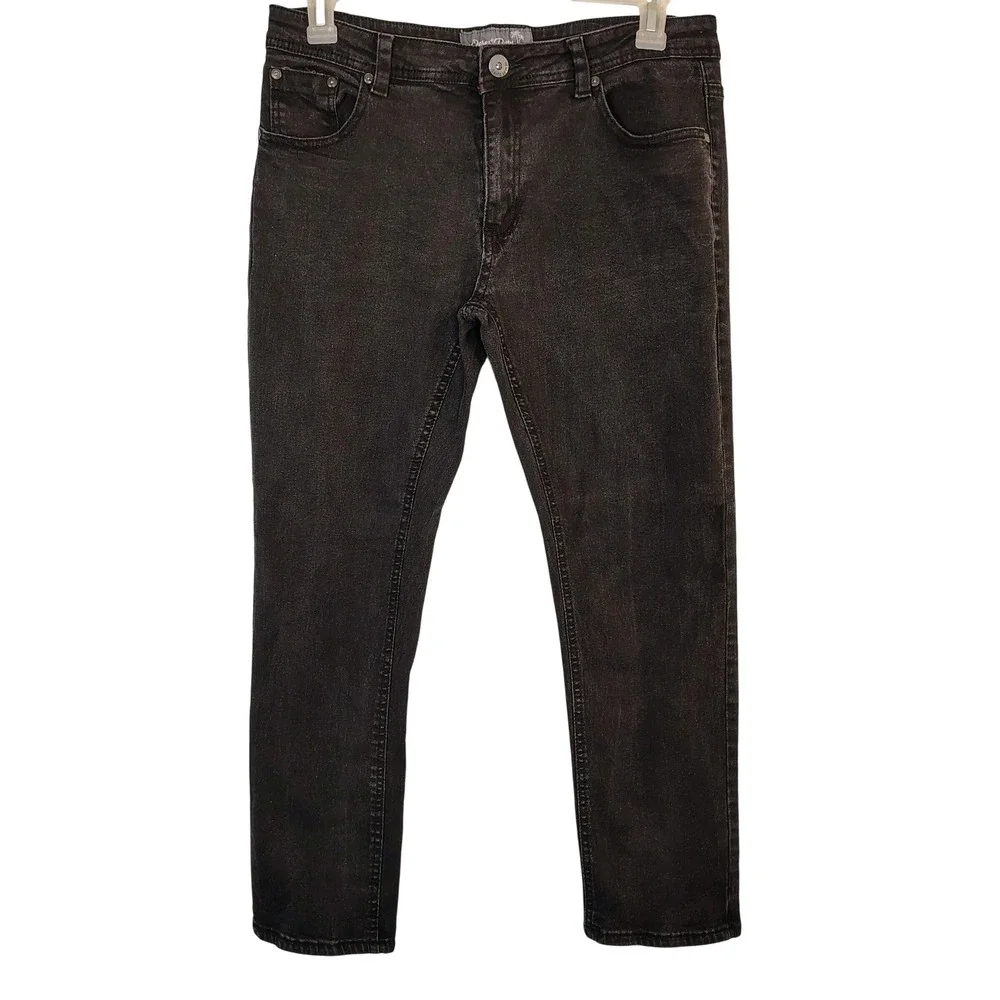 Desert Dunes Mens Black Faded Straight Leg Stretch Jeans 34x30 fast shipping